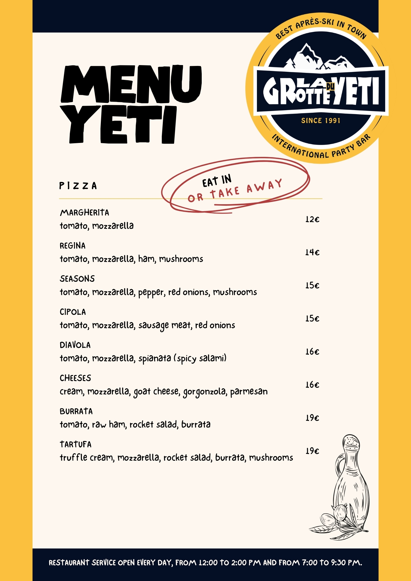 Menu Pizza UK